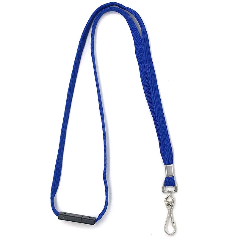 Beebel Safety Lanyards Premium Breakaway Blue Lanyard Comfortable Neck Straps Lanyards Swivel J Hook for ID Badges 50 Pack - Image 4